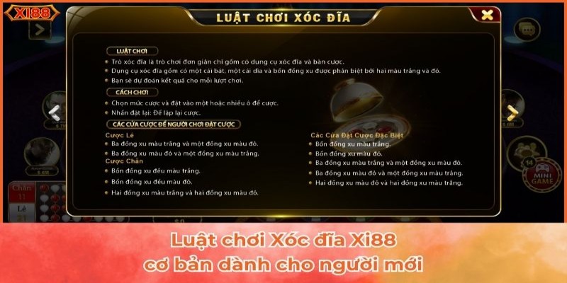 Chi tiết luật chơi và các cửa đặt cược trong xóc đĩa