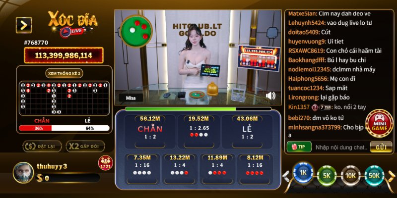 Bảng cược xóc đĩa Go88 trực quan dễ theo dõi